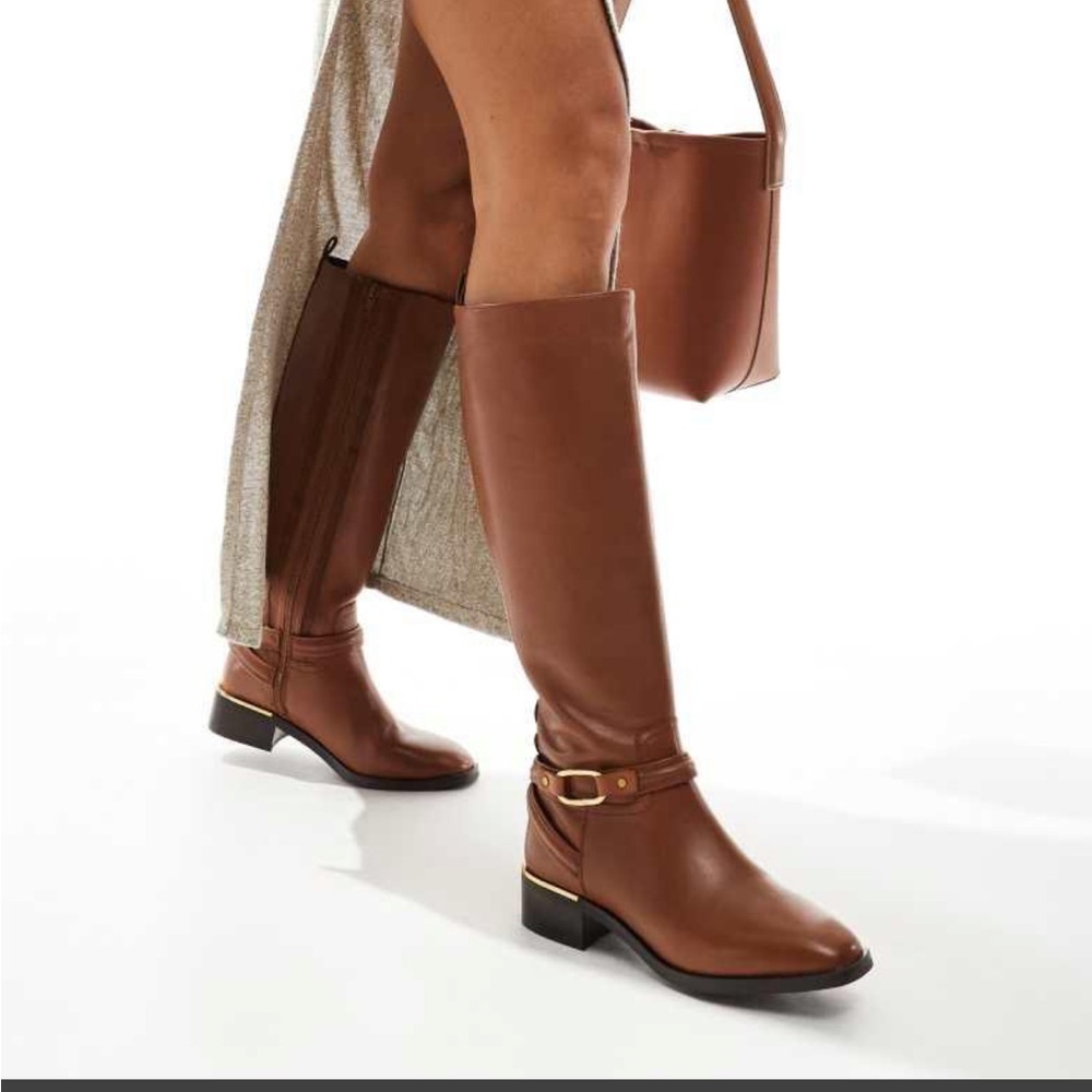 ALDO Women's Brown Ocynwan Riding Knee Boots Leather